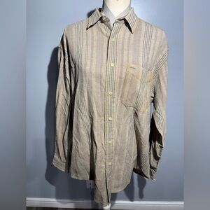 Tommy Hilfiger Beige and Gray Striped Shirt